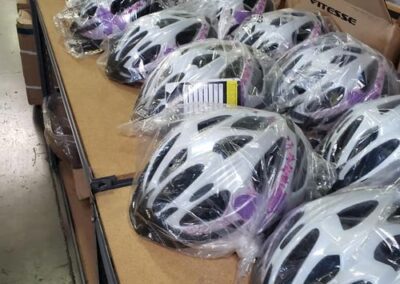 Bike accessories LA offered by The Bike Man Services, showcasing helmets, lights, and other cycling gear in Los Angeles